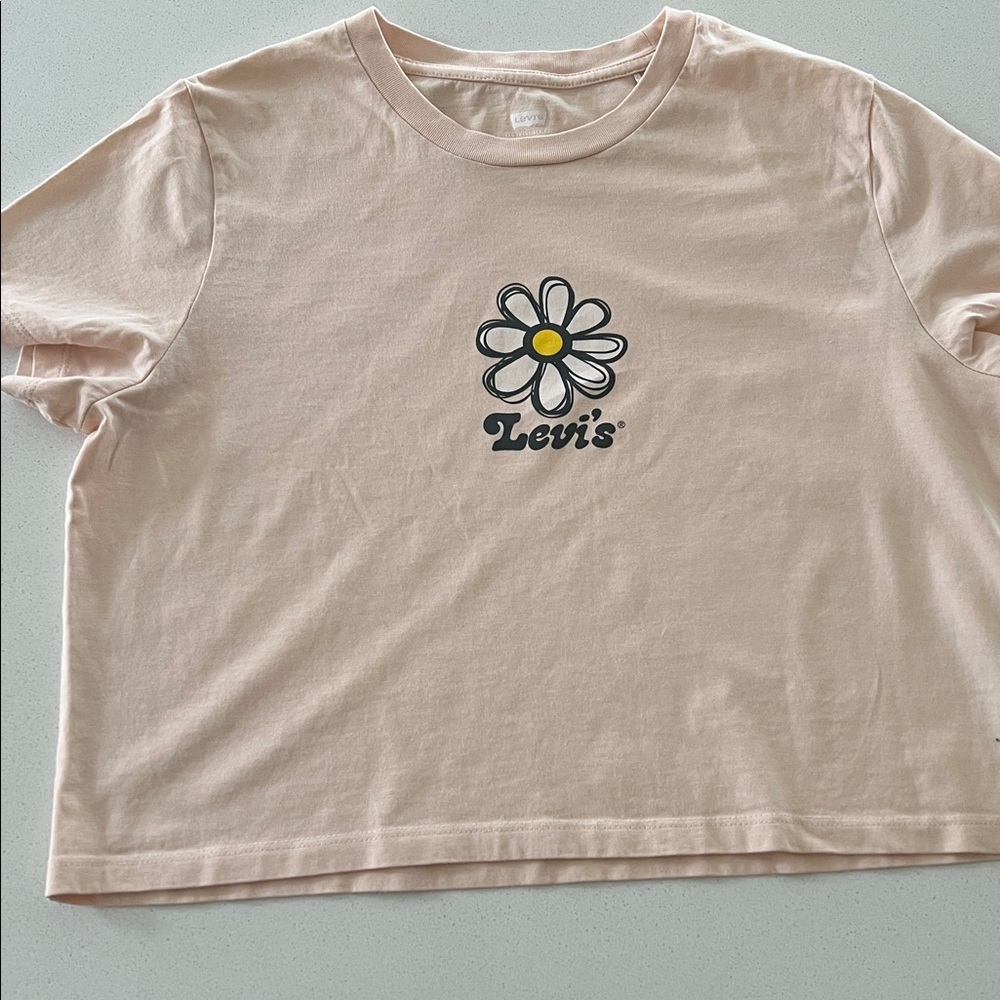 Levi's | Jodie peachy Pink Daisy Graphic crop Y2K T-Shirt - Picture 2 of 5